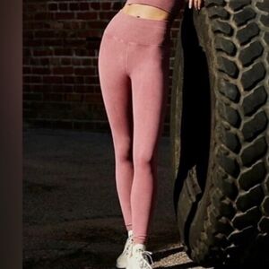 ❤NEW Free People Movement Good Karma High-Waist Leggings SZ: M/L Pink Garnet NWT